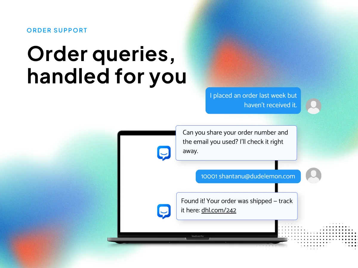 ConvertPilot answering an order status question